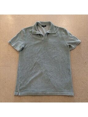 Ron Dorff Men's Short-Sleeve Polo Shirt Size S Green Terry Cloth $180